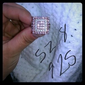 Pink Safire ring sz 8 Sterling silver 925